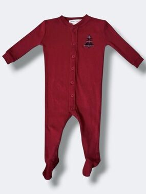Pottery Barn Kids Baby Sleeper 3-6M Red My First Christmas One Piece Footed